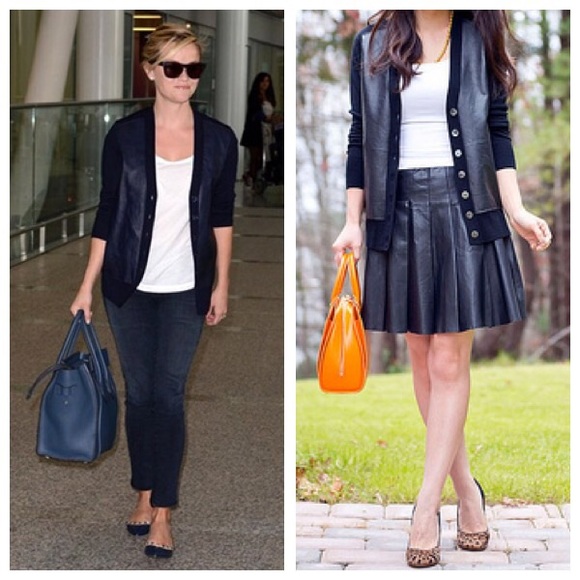 J Crew Collection leather-front cardigan - Picture 11 of 11